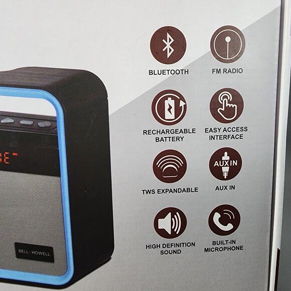 Bell + Howell BH75TWS True Wireless Stereo Link Neo-Retro Bluetooth Speaker - Picture 5 of 10